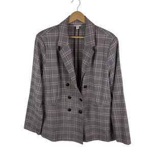 Cato Plaid Double Breasted Blazer Size XL Academia Old Money Preppy Office Work